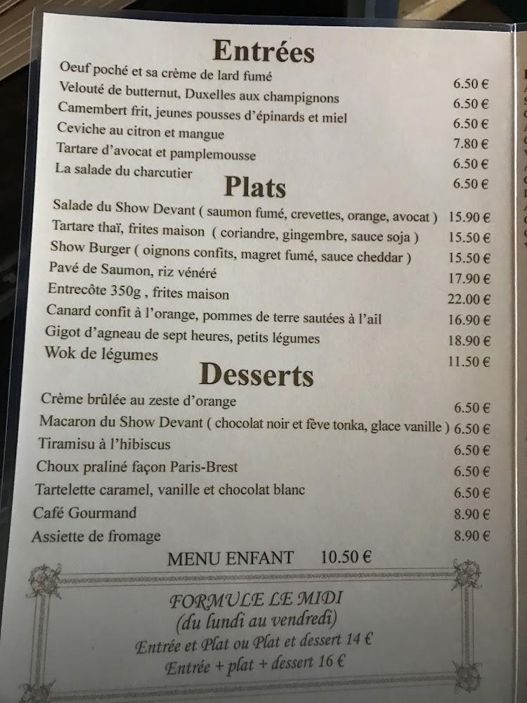 Bistrot Show Devant - Menu Image 3